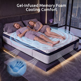 Levitex 35CM Queen Mattresses Gel Memory Foam and 7-Zone Ergonomic Pocket Spring, Anti-Roll Dual-Row Edge, Undisturbed Deep Sleep For Restless Couples, Triple Cooling System