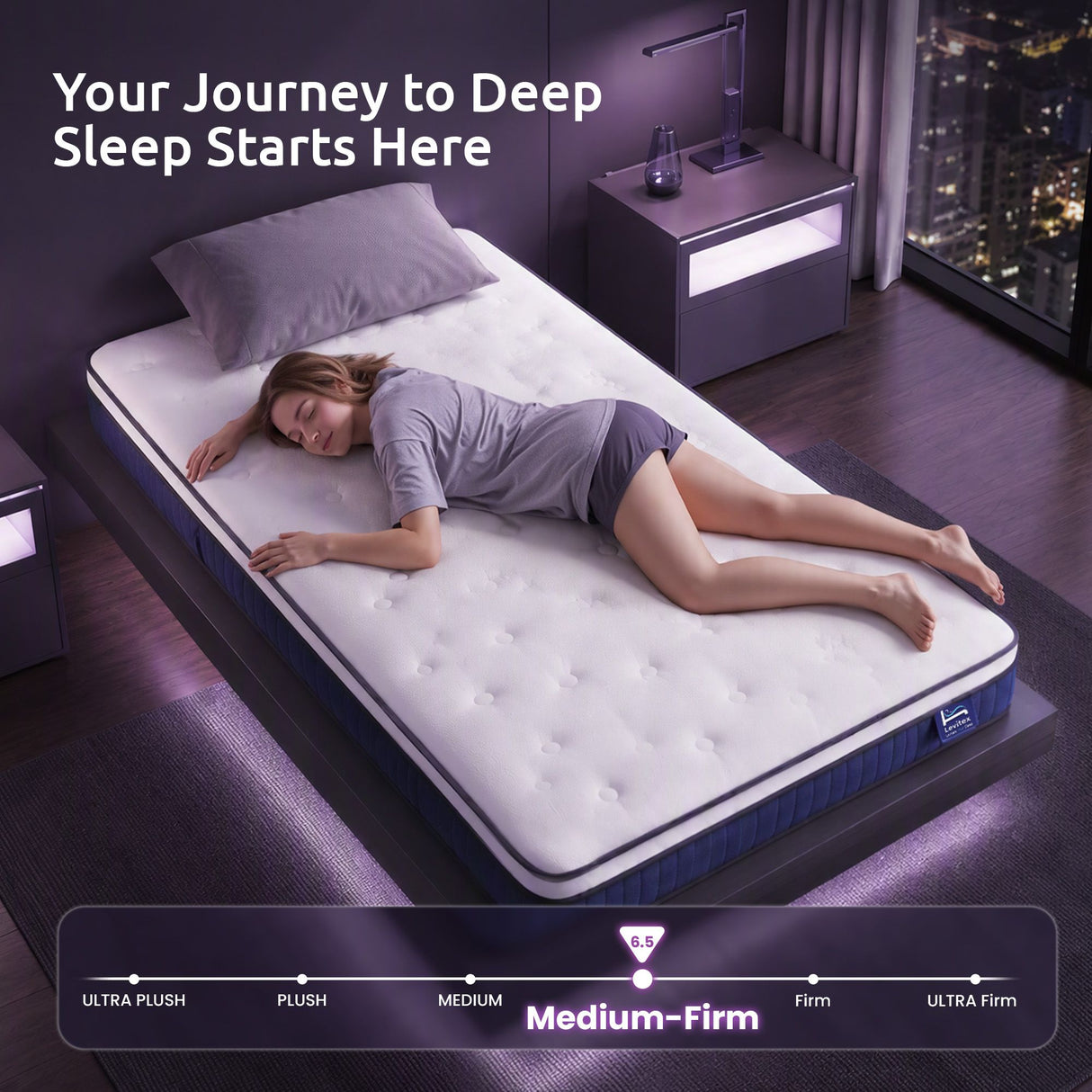 Levitex King Single Mattress 23CM With Pocket Spring & Cooling Gel Foam, Medium-Firm Full-Body Support, Mattresses In A Box