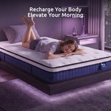 Levitex King Single Mattress 23CM With Pocket Spring & Cooling Gel Foam, Medium-Firm Full-Body Support, Mattresses In A Box
