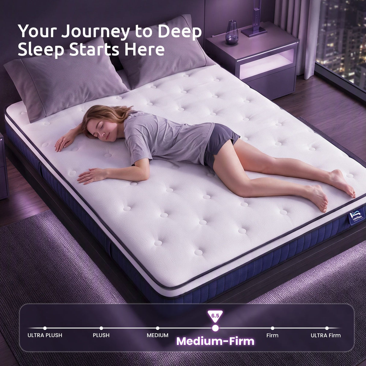 Levitex Queen Mattress 23CM With Pocket Spring & Cooling Gel Foam, Medium-Firm Full-Body Support, Mattresses In A Box
