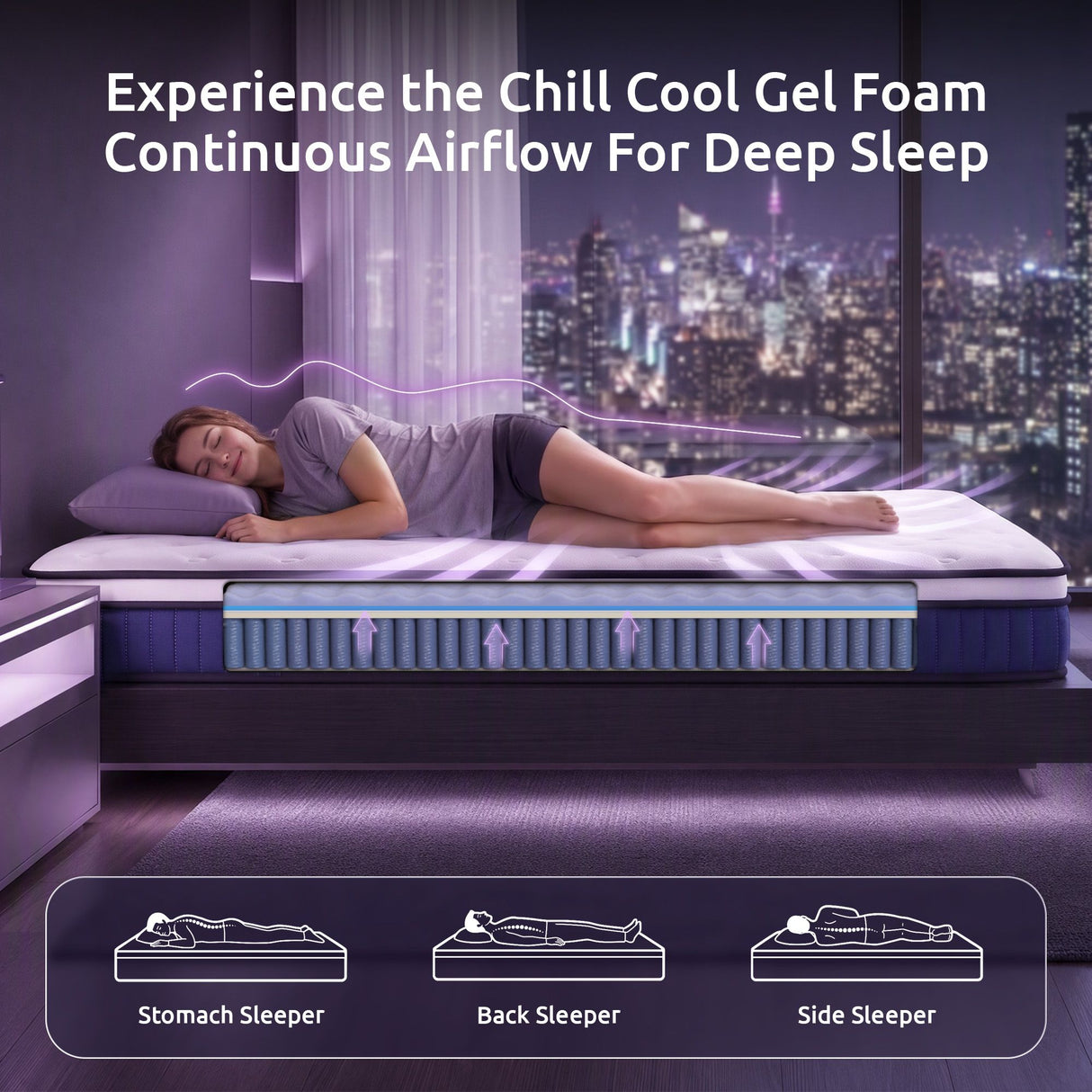Levitex Queen Mattress 23CM With Pocket Spring & Cooling Gel Foam, Medium-Firm Full-Body Support, Mattresses In A Box