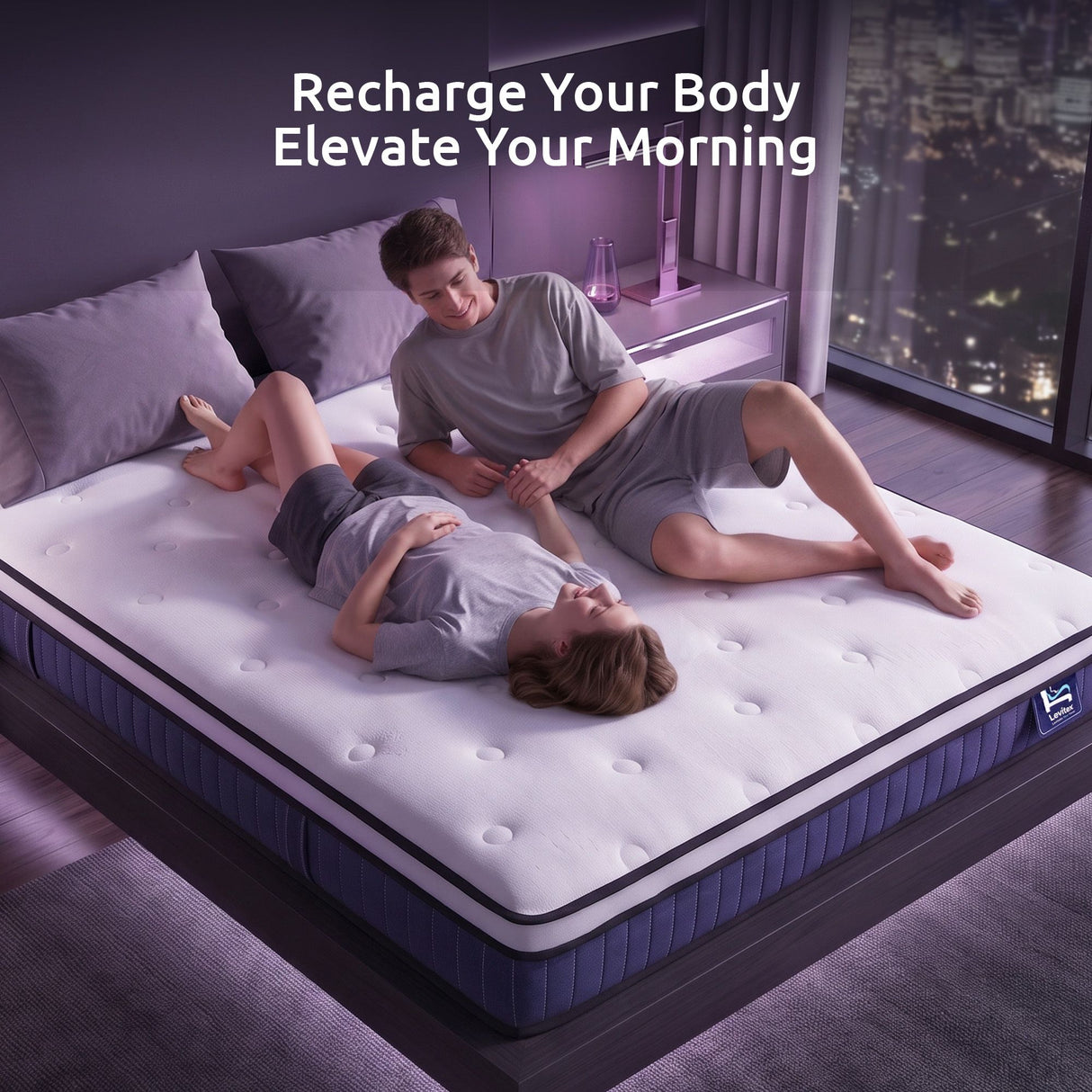 Levitex Queen Mattress 23CM With Pocket Spring & Cooling Gel Foam, Medium-Firm Full-Body Support, Mattresses In A Box