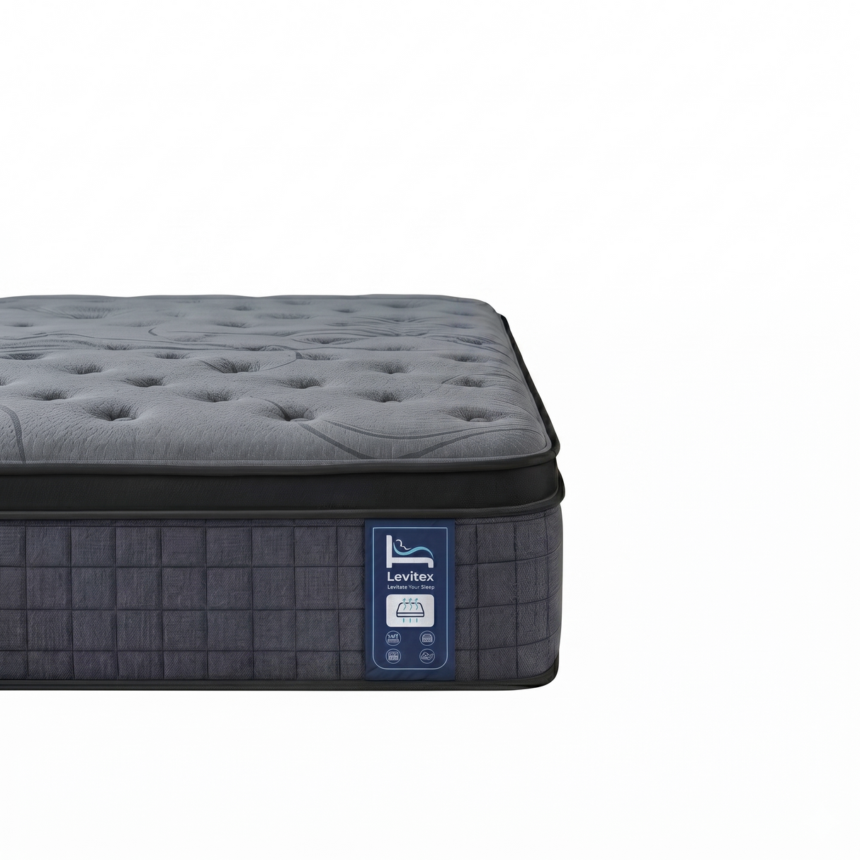 Levitex Queen Mattress 33 cm 7-Zone Pocket Spring 8.0 Extra Firm with Dual-Row Edge Support & Breathable Knit Cover