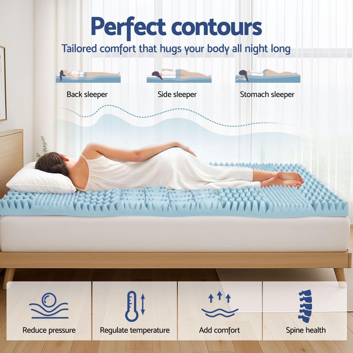 Giselle Bedding 5cm Memory Foam Mattress Topper 7-Zone King Single