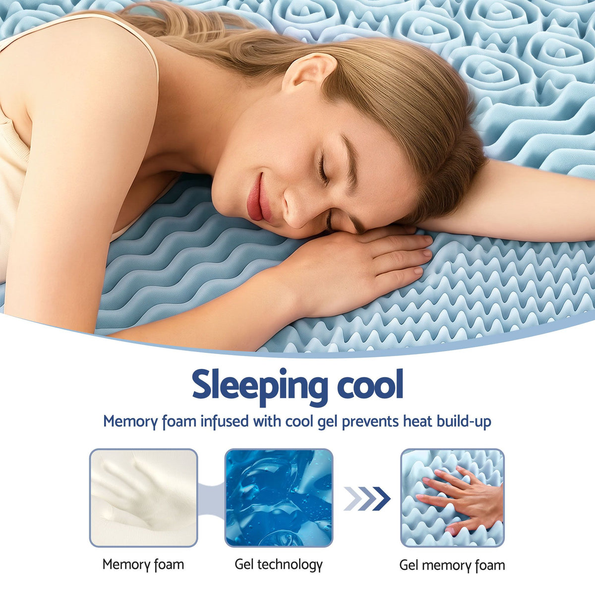 Giselle Bedding 5cm Memory Foam Mattress Topper 7-Zone King Single