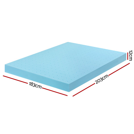 Giselle 12cm Memory Foam Mattress Topper Ventilated Cool Gel Bamboo Cover King