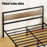 Artiss Bed Frame Double Size Metal Base Mattress Platform Foundation Black DREW