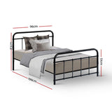 Artiss Bed Frame Metal Bed Frame LEO - Single (Black)