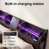 Artiss Bed Frame Queen Size with Storage Shelf Headboard Charging Station GRID