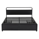 Artiss King Metal Bed Frame 4 Drawers Hidden Storage Headboard HEDY