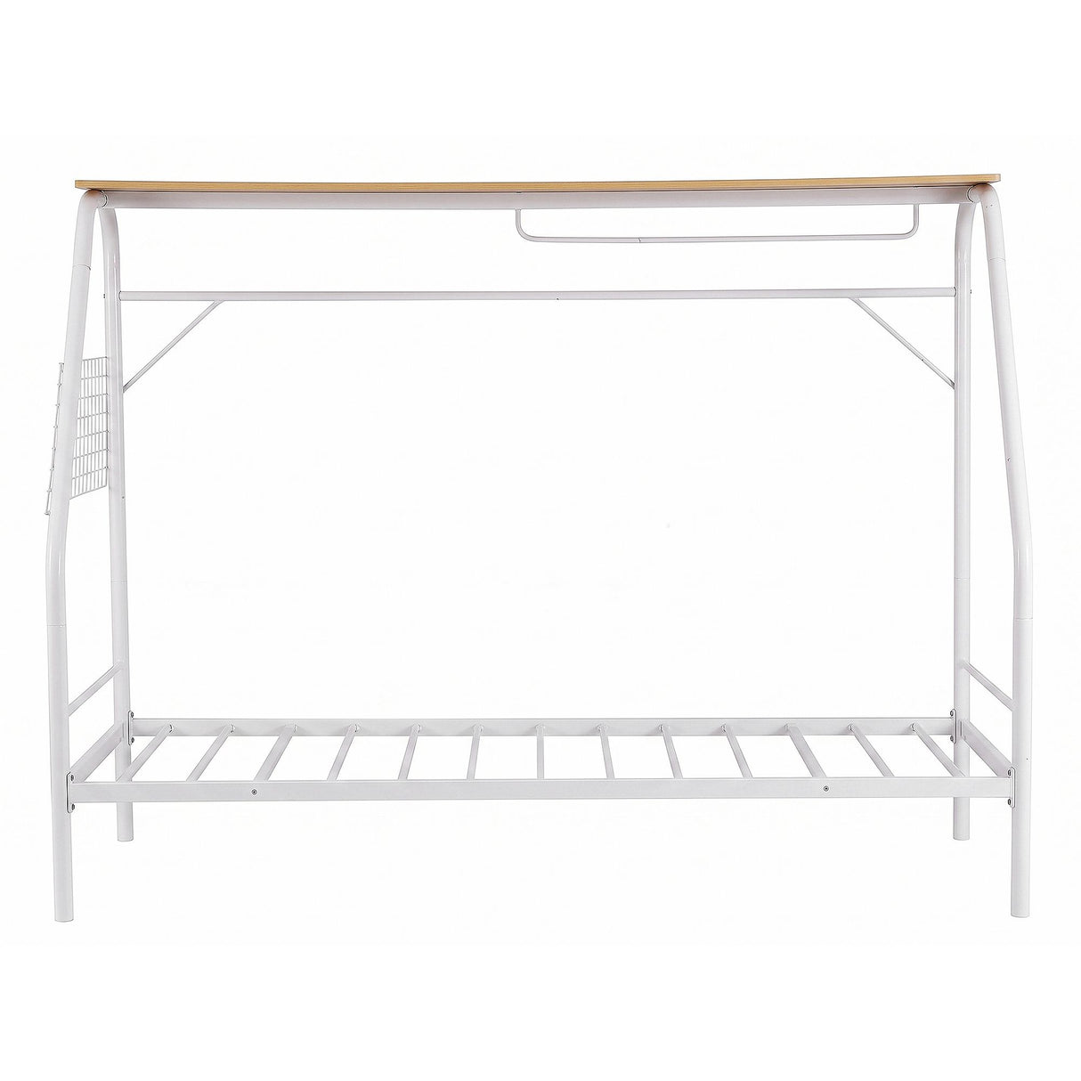 Artiss Single House Bed Frame Metal Canopy Bed Storage Shelf for Kids White