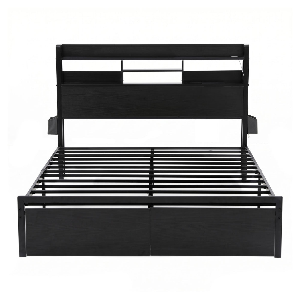 Artiss Bed Frame Double with Charging Station Storage Organizer Drawers LED ZAC