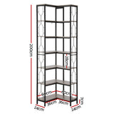 Artiss 6 Tiers Bookshelf Corner Shelf Bookcase Display Shelves Oak