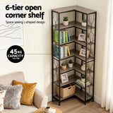 Artiss 6 Tiers Bookshelf Corner Shelf Bookcase Display Shelves Oak
