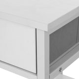 White Roller Computer Desk - 3 Drawers