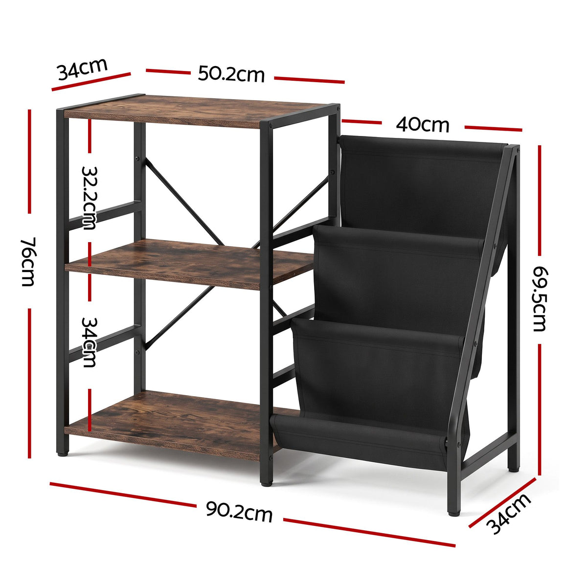 Artiss Record Player Stand with 3-Tier Vinyl Record Storage Turntable Stand