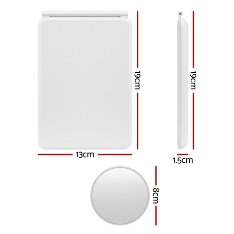 Embellir Portable Travel Makeup Mirror Rechargeable Makeup Mirror with Lights 10x Magnifier White