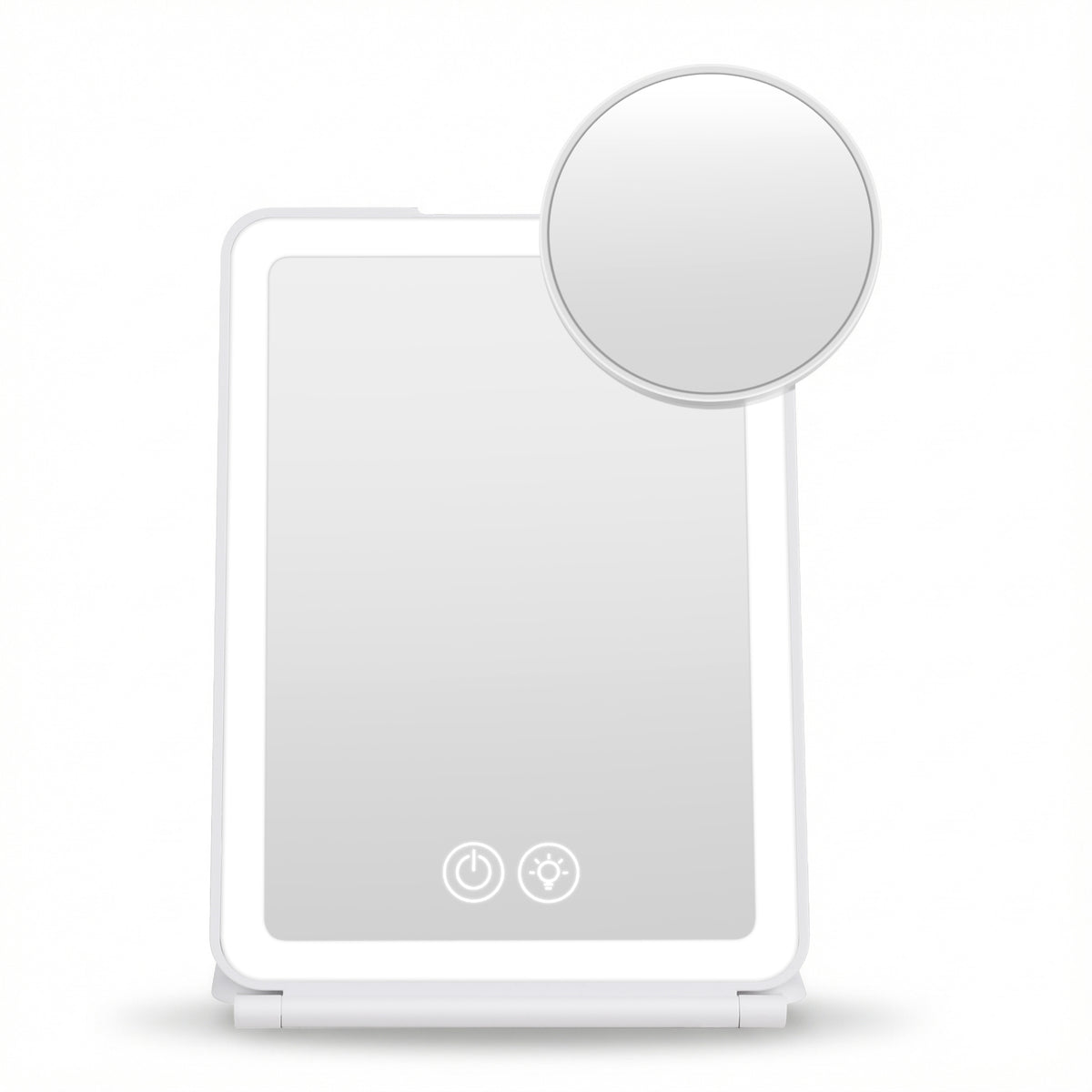 Embellir Portable Travel Makeup Mirror Rechargeable Makeup Mirror with Lights 10x Magnifier White