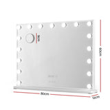 Embellir Makeup Mirror 80x60cm Hollywood Vanity with LED Light Tabletop White