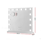 Embellir Makeup Mirror 60x52cm Hollywood Vanity with LED Light Tabletop White