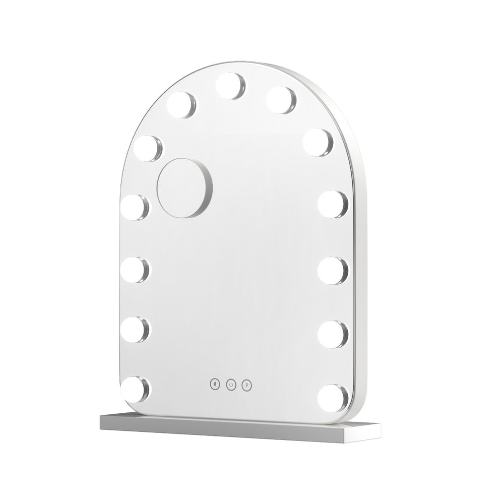 Embellir Makeup Mirror 40x50cm Dressing Vanity LED Bulb Light with 5x Magnification White Arch