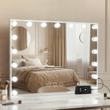Embellir Makeup Mirror 80x58cm Hollywood Vanity with LED Light Tabletop Wall
