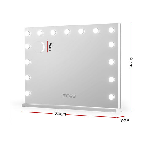 Embellir Bluetooth Makeup Mirror 80x58cm Hollywood Vanity with LED Light Wall