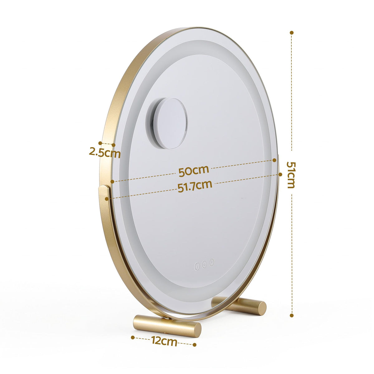 Embellir 50cm Hollywood Makeup Mirror with Lights and 10X Magnifier Round Gold