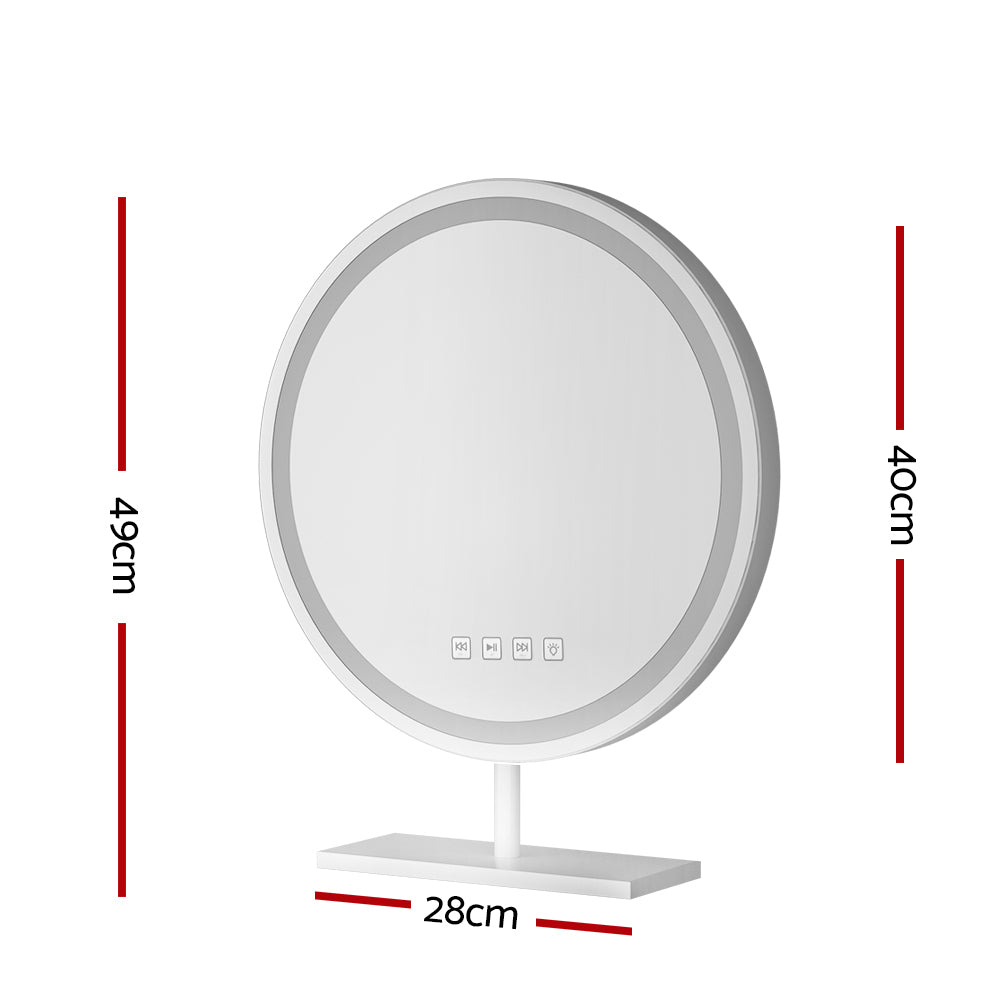 Embellir Makeup Mirror 40x40cm Hollywood Vanity with LED Light Tabletop Round