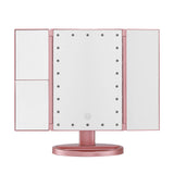 Embellir Tri-fold Makeup Mirror 1X2X3X Magnifying with LED Light Travel Portable Pink