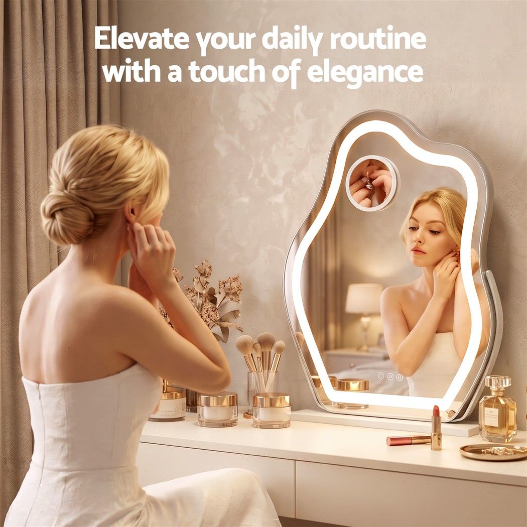 Embellir Makeup Mirror with Lights 10X Magnifier 360 Degree Rotation White