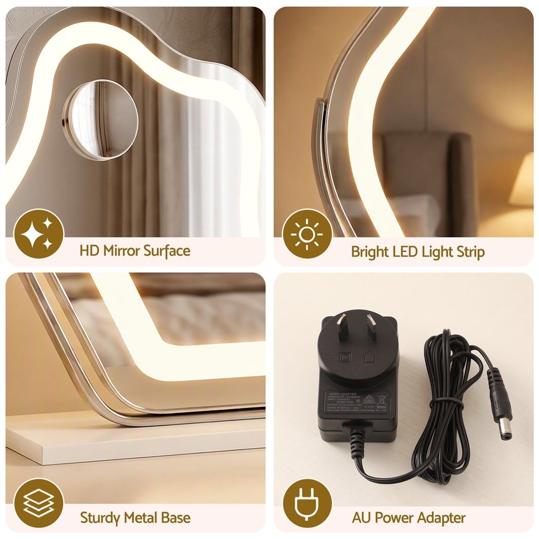 Embellir Makeup Mirror with Lights 10X Magnifier 360 Degree Rotation White