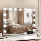 Embellir Makeup Mirror 58x46cm Hollywood Vanity with LED Light Tabletop Wall