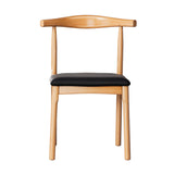 Artiss 2x Dining Chairs Rubber Wood Leather Seat Black