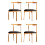Artiss 4x Dining Chairs Rubber Wood Leather Seat Black