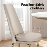 Sunnie Dining Chairs Set 2 Beige & Gold Linen