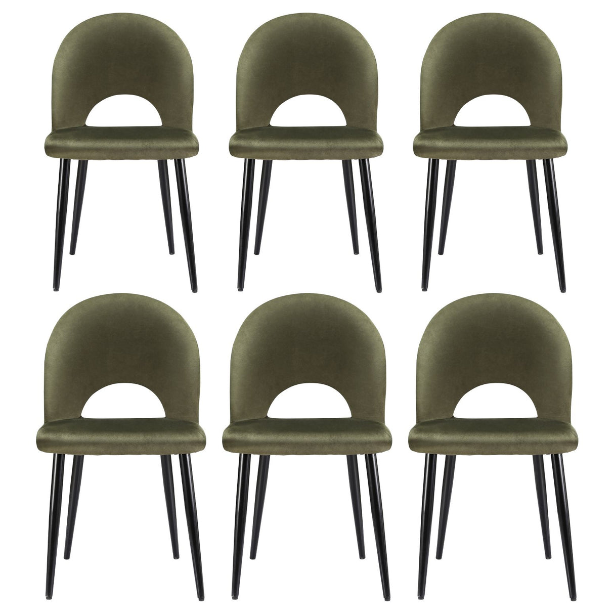 Artiss Dining Chairs Set of 6 Velvet Hollow Green