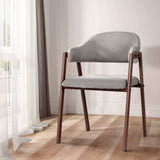 Nadi Dining Chairs Set 2 Grey Linen & Walnut