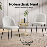 Artiss Dining Chairs Set of 4 Sherpa Boucle White