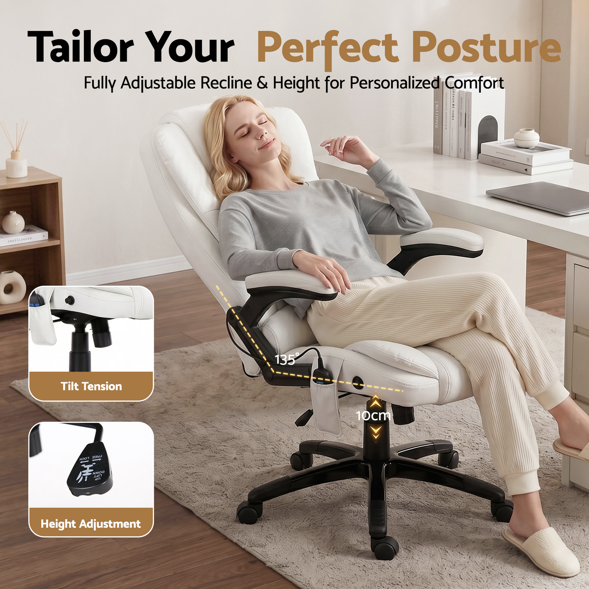 Massage Office Chair White