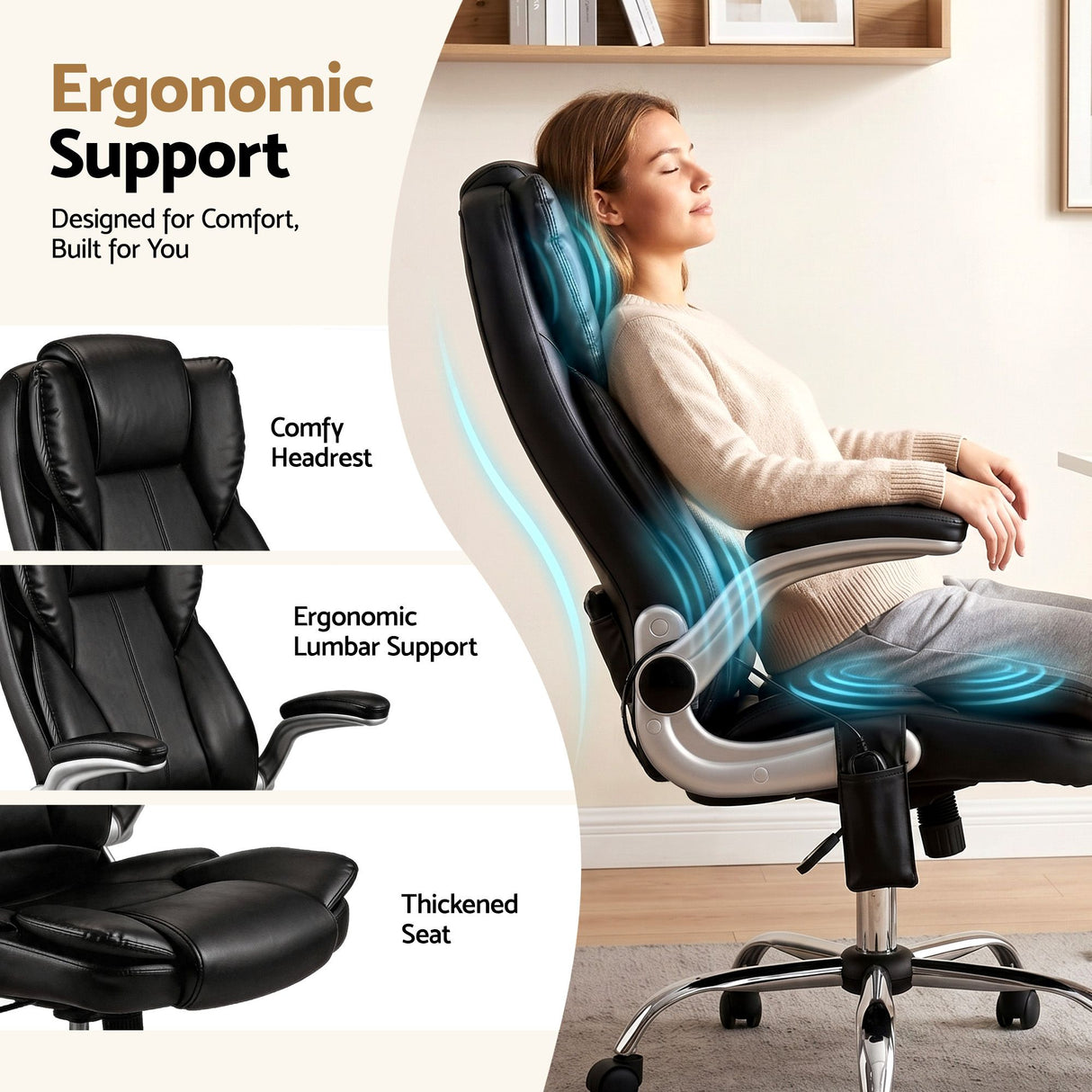Kuro Massage Office Chair Black