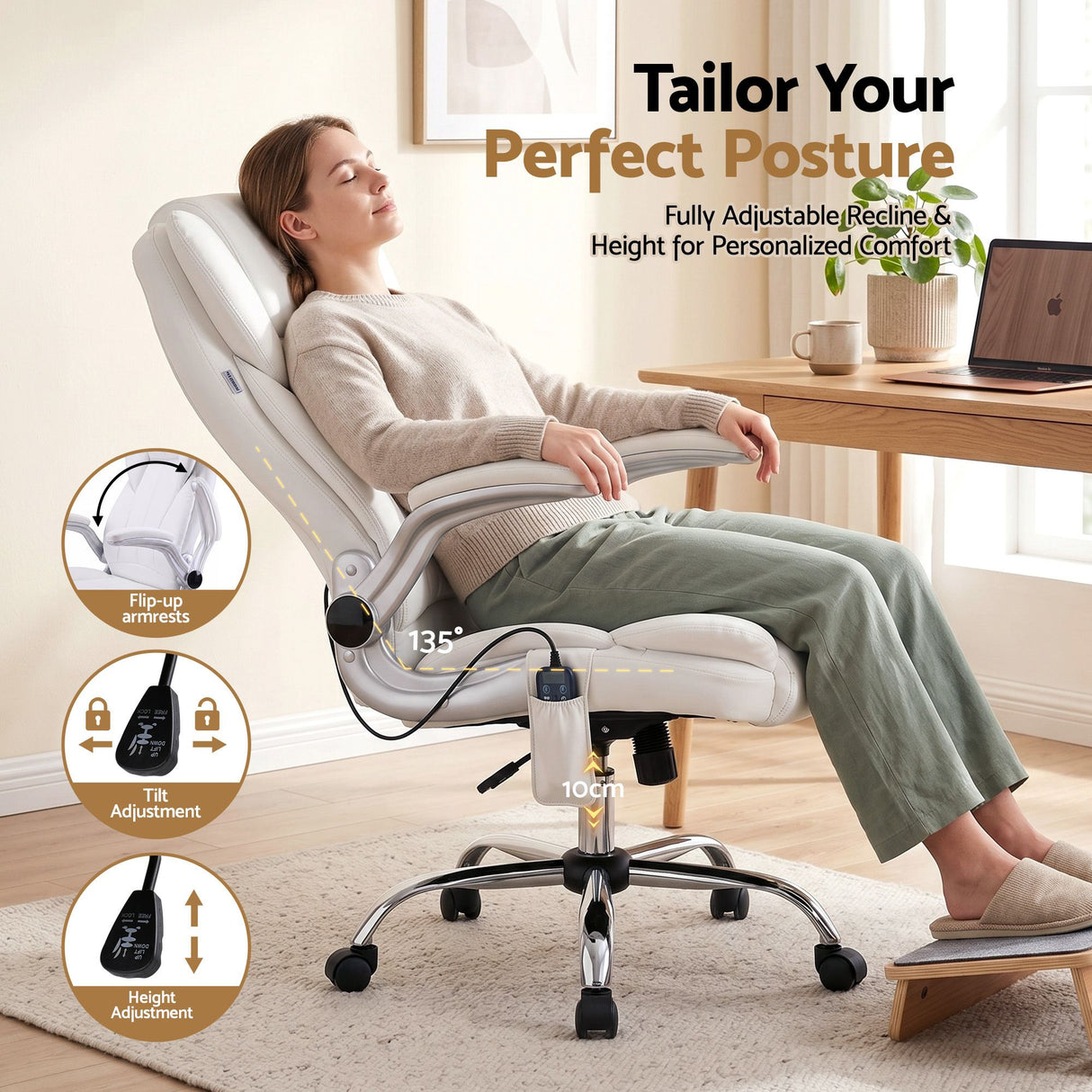Kuro Massage Office Chair White