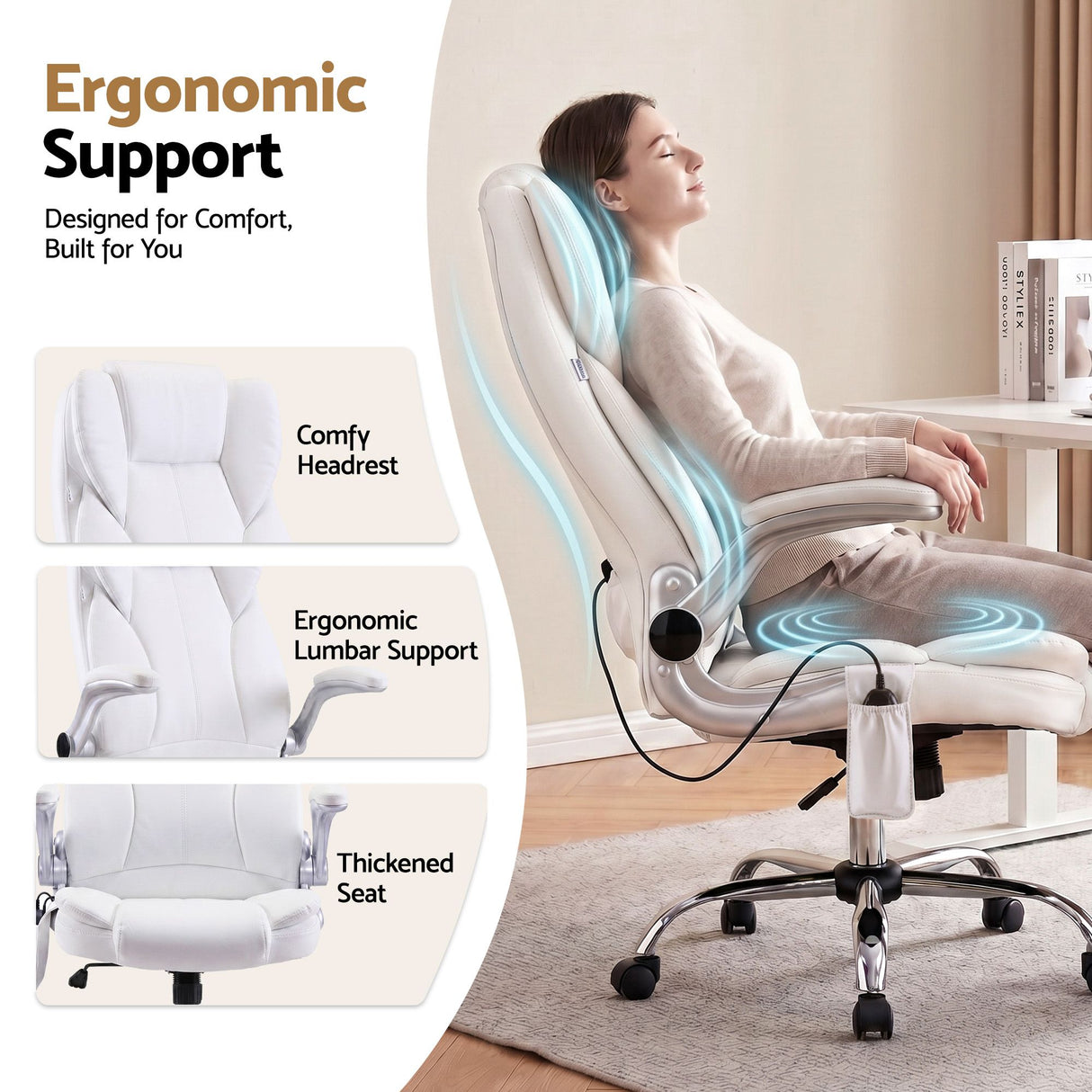 Kuro Massage Office Chair White