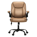 Ayla 2 Point Massage Office Chair Leather Mid Back Espresso