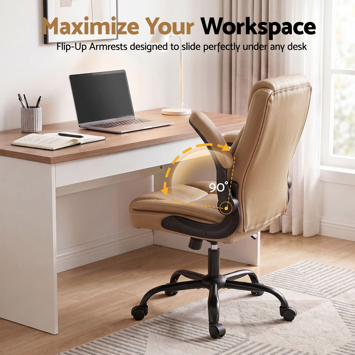 Ayla 2 Point Massage Office Chair Leather Mid Back Espresso