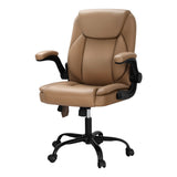 Ayla 2 Point Massage Office Chair Leather Mid Back Espresso