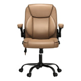 Ayla 2 Point Massage Office Chair Leather Mid Back Espresso