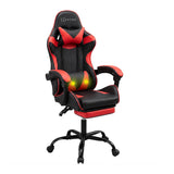 2 Point Massage Gaming Office Chair Footrest Red