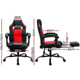 2 Point Massage Gaming Office Chair PU Leather Red
