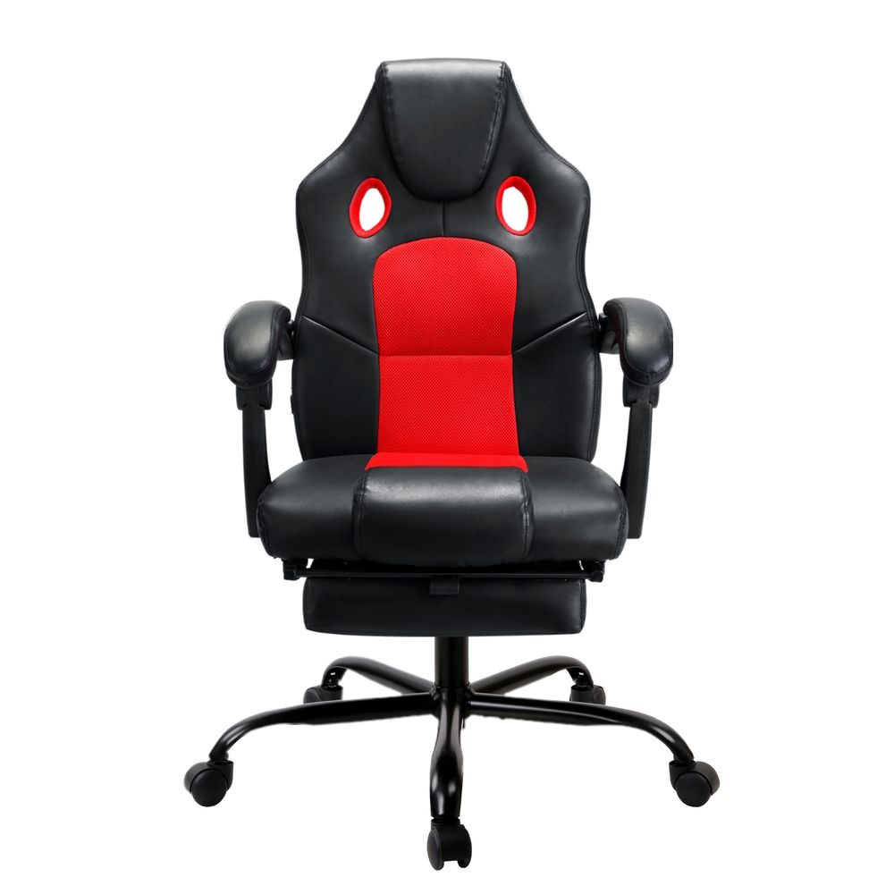2 Point Massage Gaming Office Chair PU Leather Red